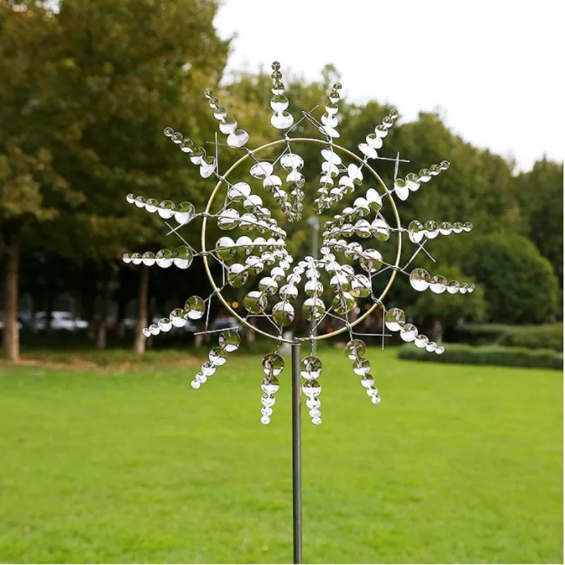 Skanto | Einzigartiger Solar-Kinetischer Metall-Windspinner – Magischer Windfänger für Terrasse, Garten, Rasen Outdoor-Dekoration