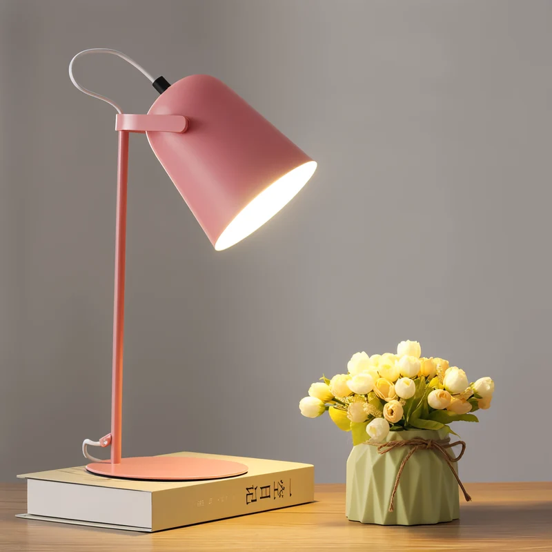 Skanto | Macaron Tischlampe - Nordische Gelbe Schreibtischlampe - Verstellbare Lampe