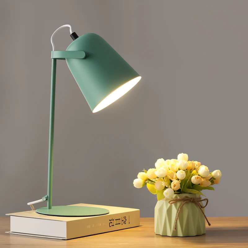 Skanto | Macaron Tischlampe - Nordische Gelbe Schreibtischlampe - Verstellbare Lampe