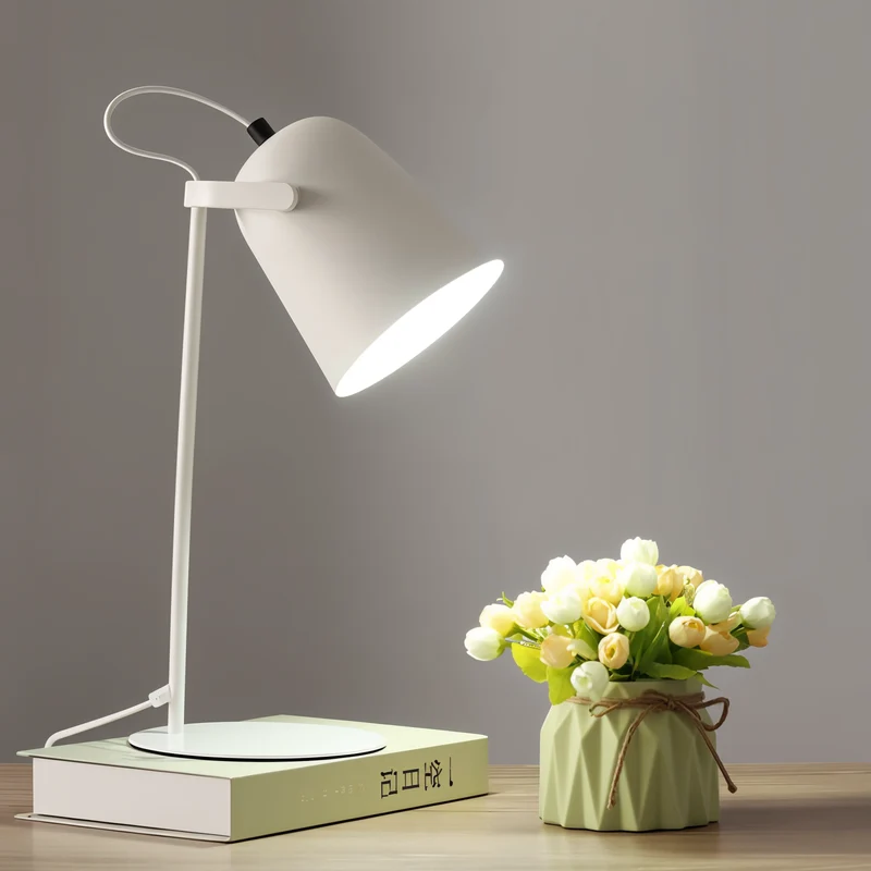 Skanto | Macaron Tischlampe - Nordische Gelbe Schreibtischlampe - Verstellbare Lampe