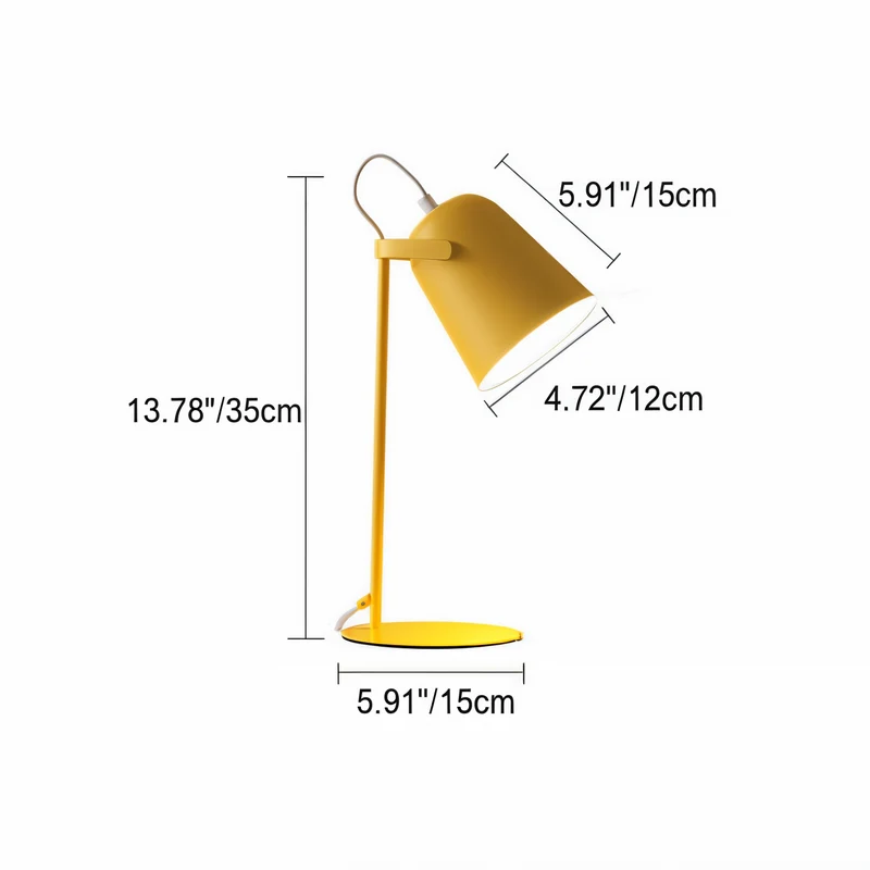Skanto | Macaron Tischlampe - Nordische Gelbe Schreibtischlampe - Verstellbare Lampe