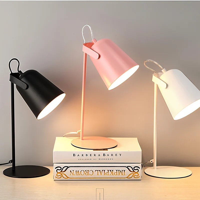 Skanto | Macaron Tischlampe - Nordische Gelbe Schreibtischlampe - Verstellbare Lampe