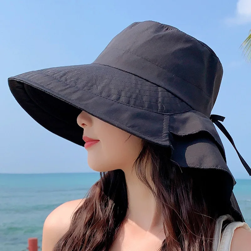Skanto | SUNNY | Damen Sonnenhut für die Sonne | Breite Krempe UV-Nackenschutz | Sonnenstrandhut Frau