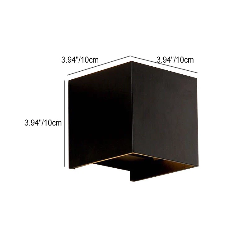 Skanto | Moderne Minimalistische Wasserdichte Würfel Up Down Aluminium Glas Induktions-LED-Wandleuchten für das Schlafzimmer