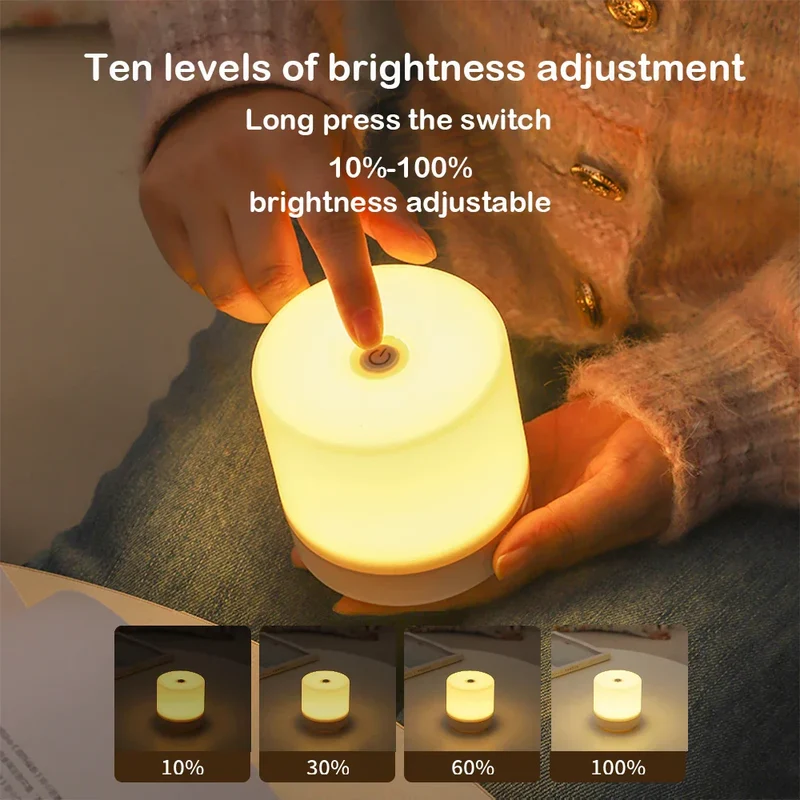 Skanto | Kreative USB Nachttischlampe - Berührungsdimmbare LED-Nachtleuchte für Schlafzimmer & Wohnheim