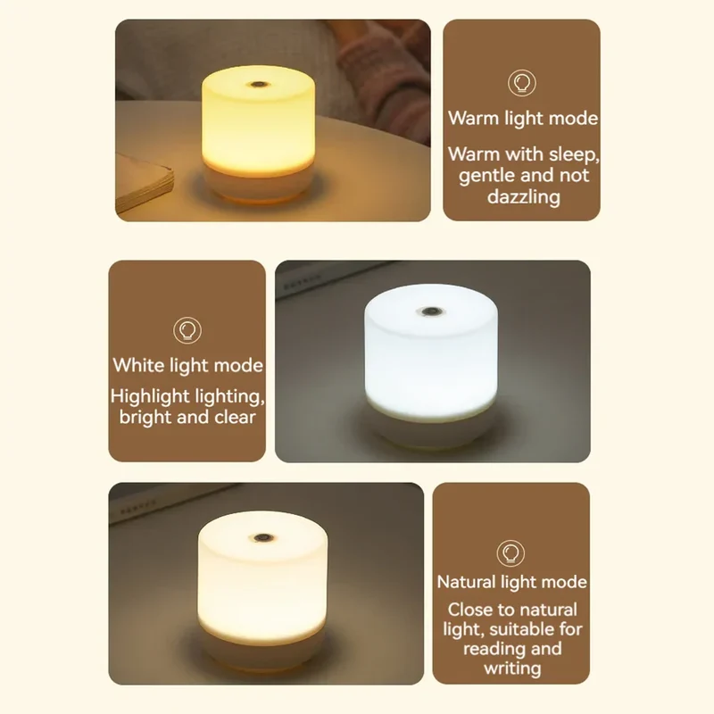 Skanto | Kreative USB Nachttischlampe - Berührungsdimmbare LED-Nachtleuchte für Schlafzimmer & Wohnheim