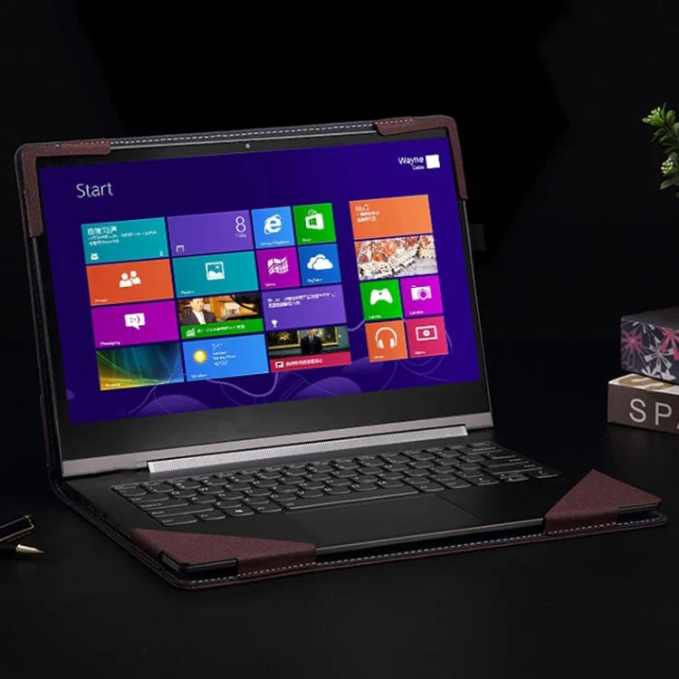 Skanto | Für Samsung Galaxy Book 4 360 15.6 Zoll Leder-Laptop-Schutzhülle mit Ständer (Schwarz)