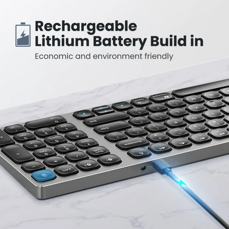 Skanto | K4500 Kabellose Bluetooth-Tastatur + Drei-Modus-Silent-Lademäuse-Set