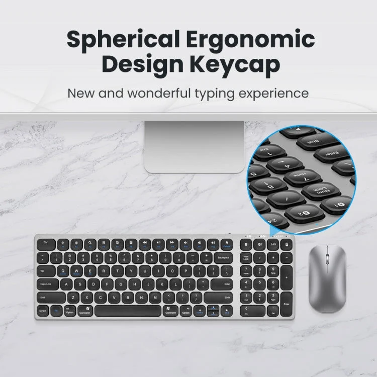 Skanto | K4500 Kabellose Bluetooth-Tastatur + Drei-Modus-Silent-Lademäuse-Set