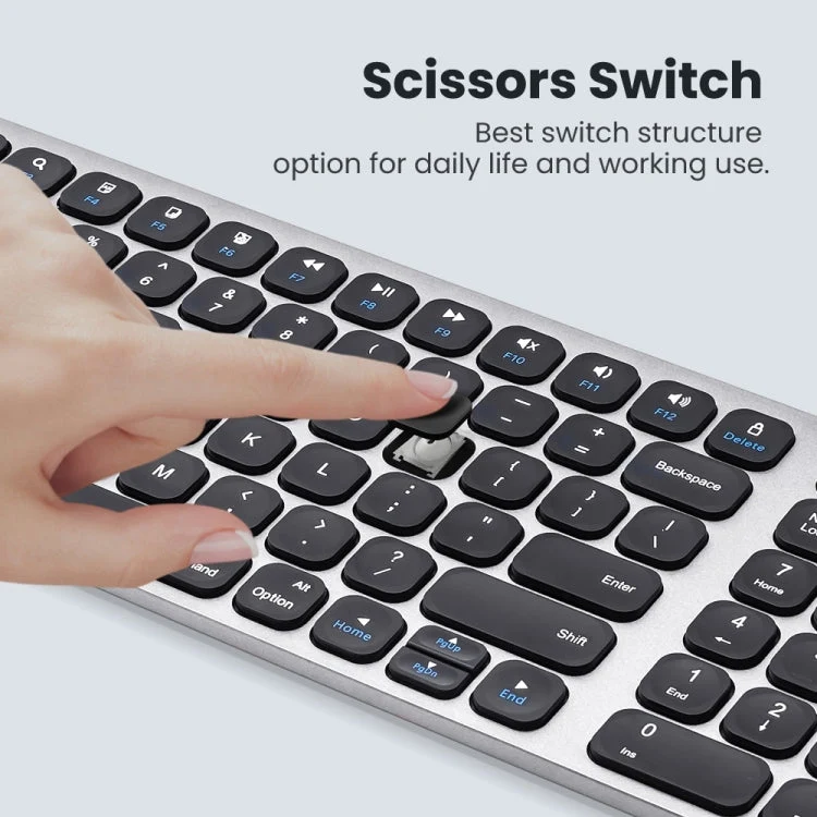 Skanto | K4500 Kabellose Bluetooth-Tastatur + Drei-Modus-Silent-Lademäuse-Set