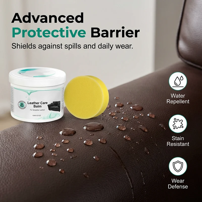 LeatherGlow™ | Premium Lederpflegebalsam mit Applikationsschwamm