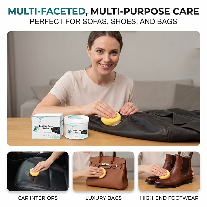 LeatherGlow™ | Premium Lederpflegebalsam mit Applikationsschwamm