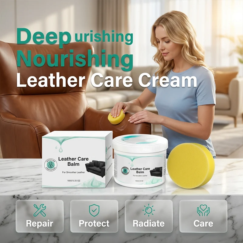LeatherGlow™ | Premium Lederpflegebalsam mit Applikationsschwamm
