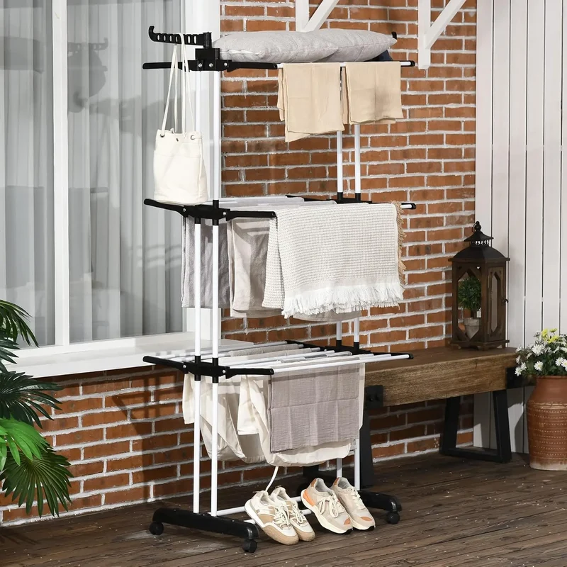 DryTower™ | 4-stufiger Wäscheständer mit Rollen