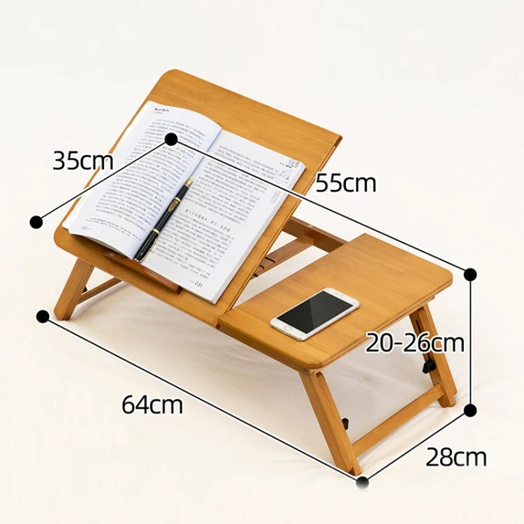 Skanto | 741ZDDNZ Faltbarer, höhenverstellbarer Laptop-Tisch für das Bett, Schreibtisch für Studentenwohnheime, Spezifikation: Medium 64cm