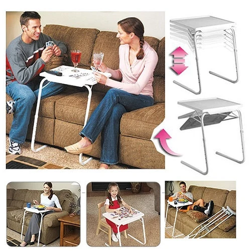 Skanto | Multifunktionaler, faltbarer und tragbarer Laptop-Tisch aus Kunststoff und Stahlrohr mit Hebel, höhenverstellbar: 53-74cm, winkelverstellbar: 30 Grad / 60 Grad / 90 Grad / 180 Grad
