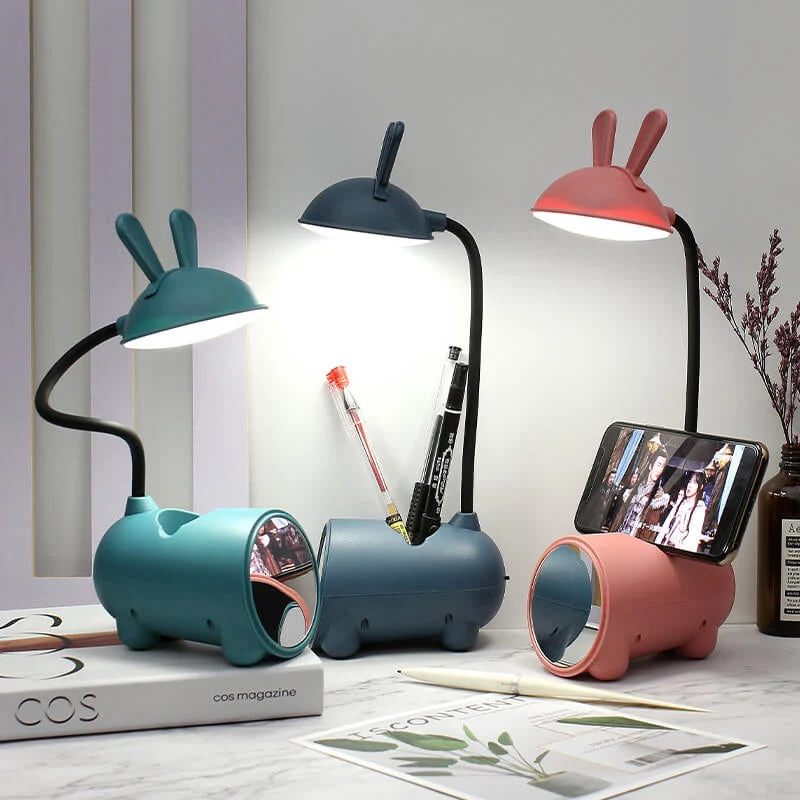 Skanto | Cartoon Kreative Kaninchen LED Touch USB Stifthalter Schreibtischlampe