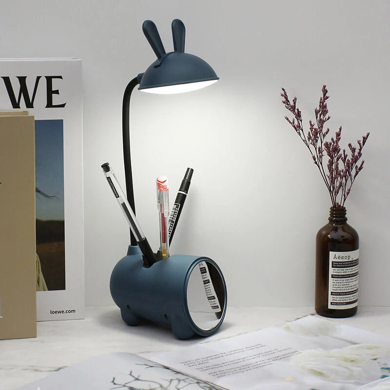 Skanto | Cartoon Kreative Kaninchen LED Touch USB Stifthalter Schreibtischlampe
