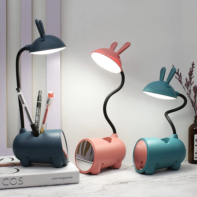 Skanto | Cartoon Kreative Kaninchen LED Touch USB Stifthalter Schreibtischlampe