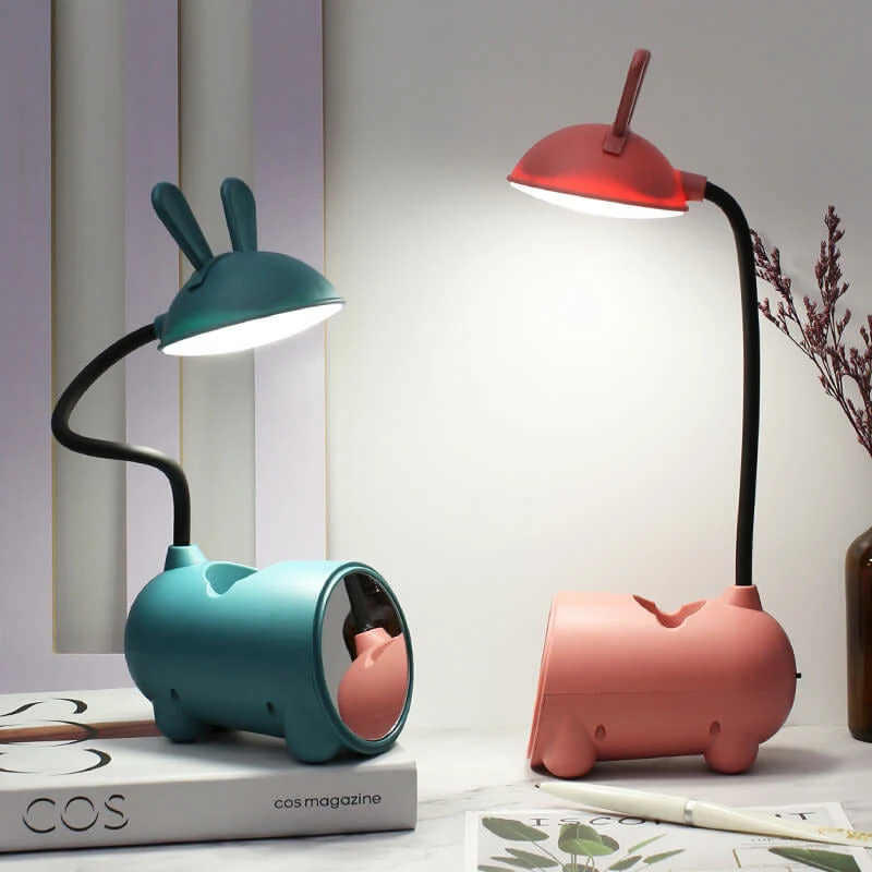Skanto | Cartoon Kreative Kaninchen LED Touch USB Stifthalter Schreibtischlampe