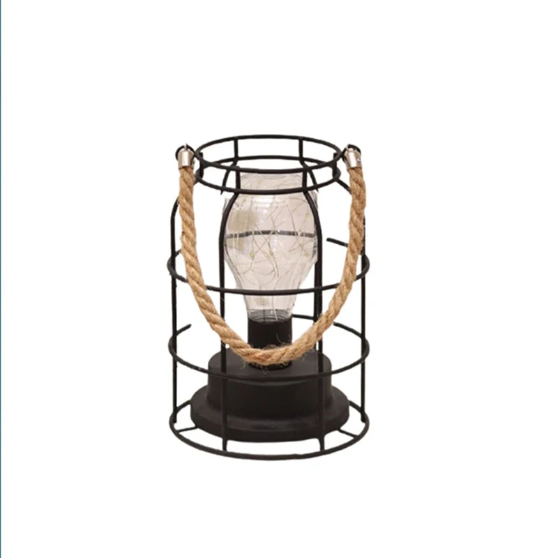Skanto | Moderne minimalistische vertikal gestreifte quadratische runde Eisen-LED-Tischlampe für das Wohnzimmer