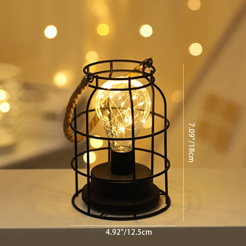 Skanto | Moderne minimalistische vertikal gestreifte quadratische runde Eisen-LED-Tischlampe für das Wohnzimmer