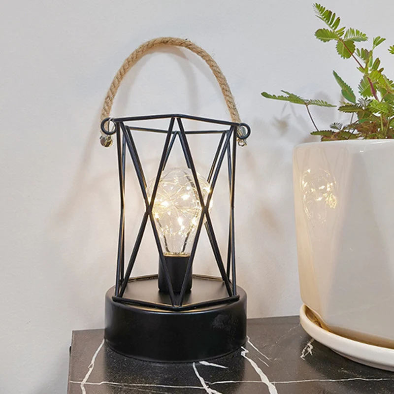 Skanto | Moderne minimalistische vertikal gestreifte quadratische runde Eisen-LED-Tischlampe für das Wohnzimmer