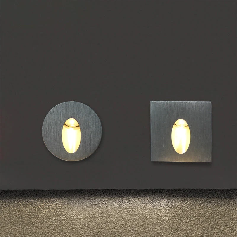 Skanto | Moderne Art Deco Runde Quadratische Aluminium Wasserdichte LED Wandleuchte für Flure