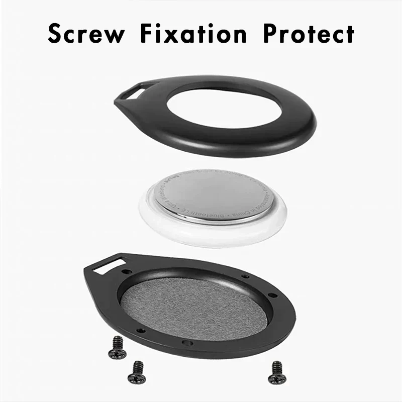 Skanto | Hochwertige Leder-Metall-Anhänger-Schutzhülle für Apple Airtags