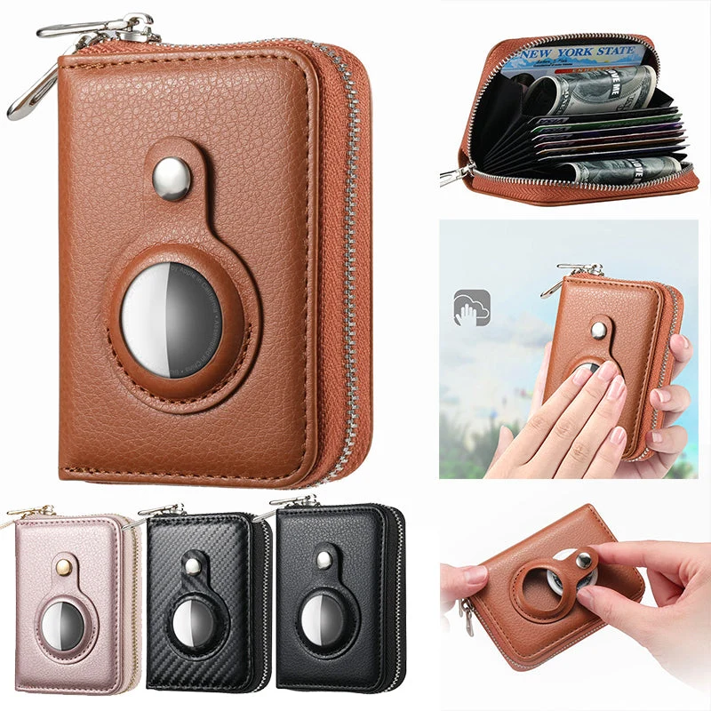 Skanto | Intelligentes AirTag-Zip RFID-Lederportemonnaie