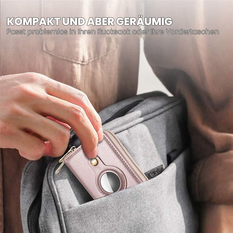 Skanto | Intelligentes AirTag-Zip RFID-Lederportemonnaie