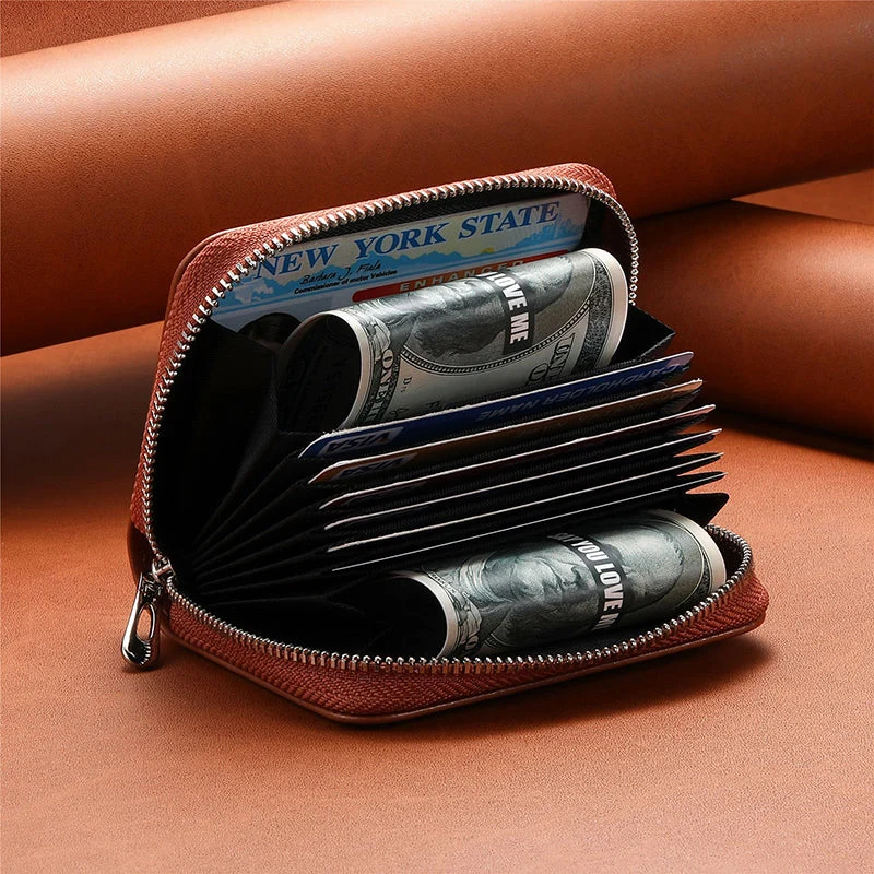 Skanto | Intelligentes AirTag-Zip RFID-Lederportemonnaie