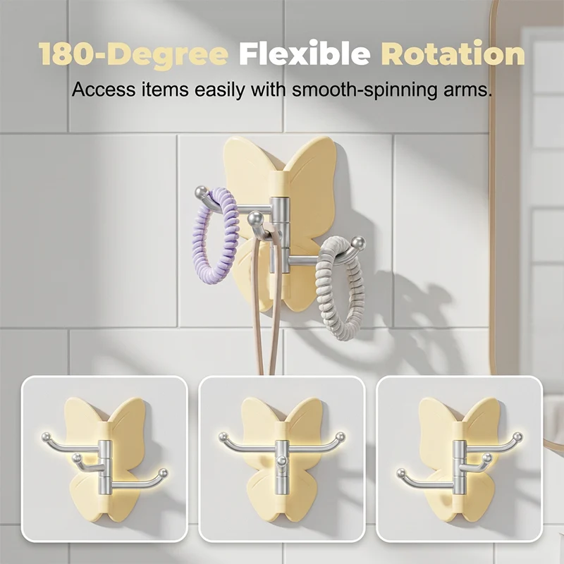 1+1 GRATIS | SpinHook™ | 180° Drehbarer Klebehaken mit 3 Armen
