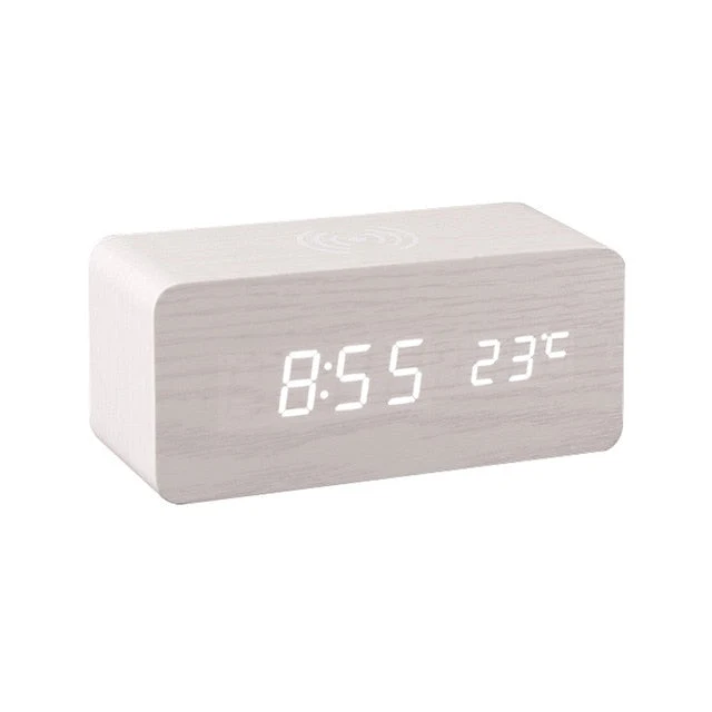 Skanto | Moderner Holz Funk-Lade-Wecker