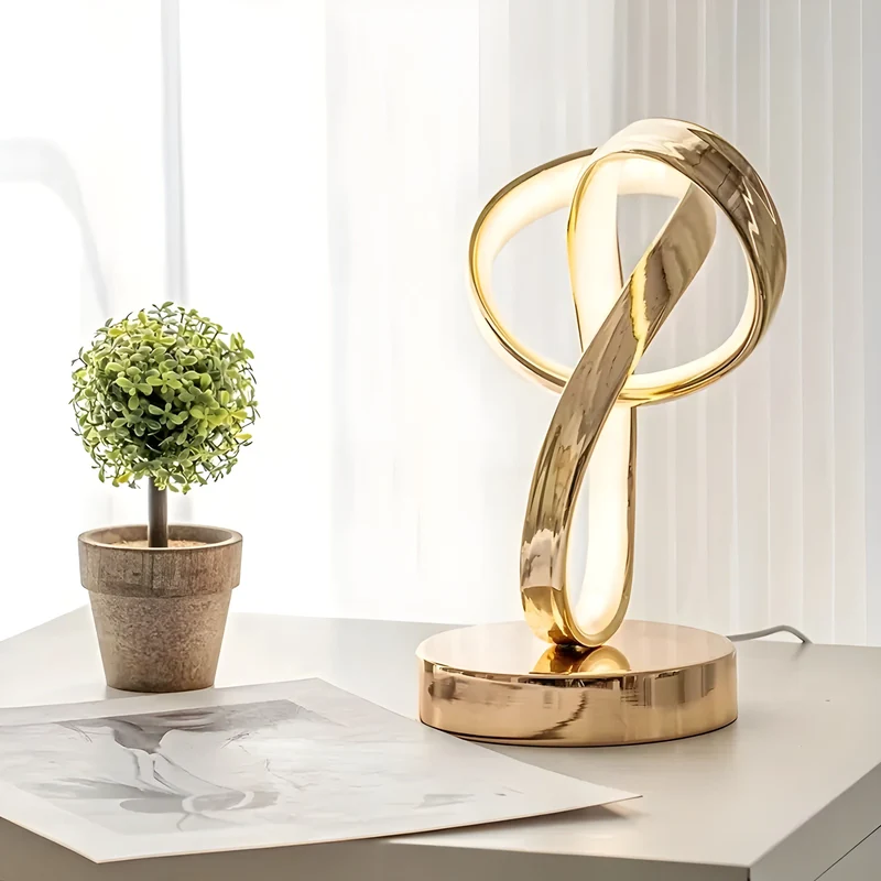 Skanto | Lampe – Luxus Gold Möbius Ring Schreibtisch Leselampe