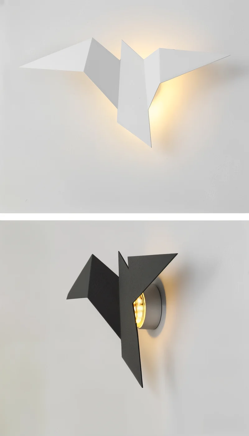 Skanto | OriTori Wandlampe – Geometrische Origami Vogel Wandlampe – Japanischer Stil Wandlampen Design