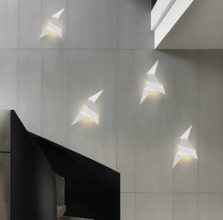 Skanto | OriTori Wandlampe – Geometrische Origami Vogel Wandlampe – Japanischer Stil Wandlampen Design