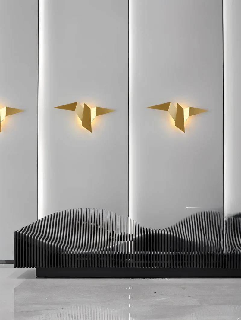 Skanto | OriTori Wandlampe – Geometrische Origami Vogel Wandlampe – Japanischer Stil Wandlampen Design