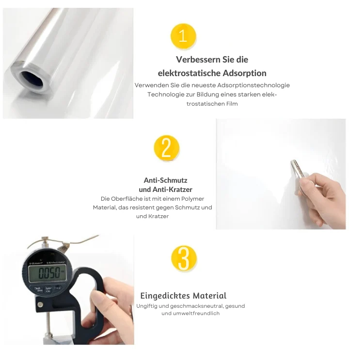 Skanto | Umweltfreundliche elektrostatische Absorptions-Wandschutzfolie