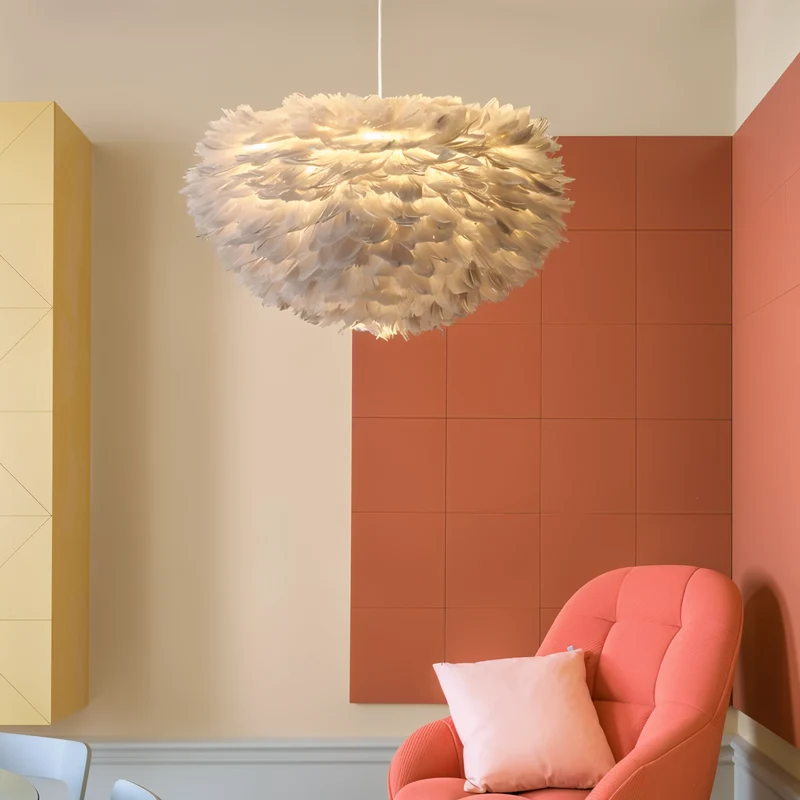 Skanto | Dreamcatcher Feder-Kronleuchter - Handgefertigte, verstellbare Pendelleuchte