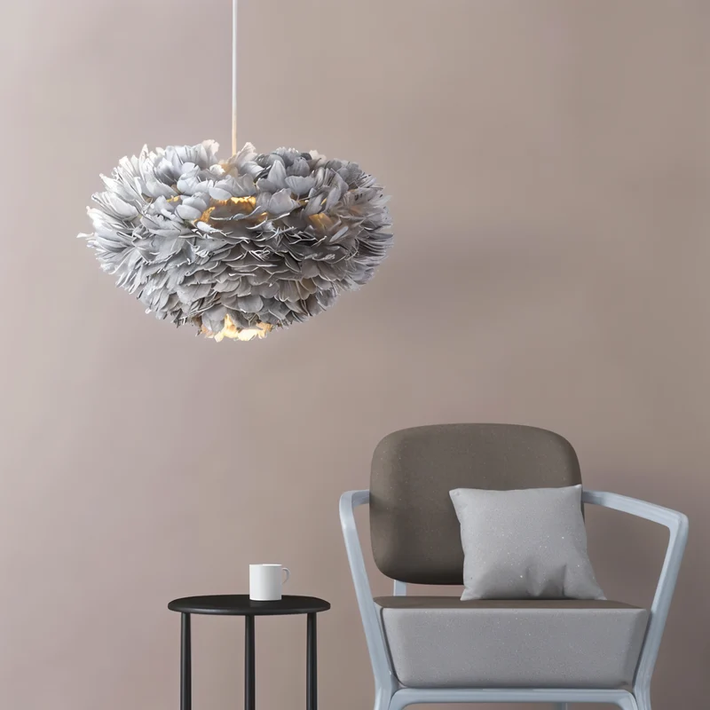 Skanto | Dreamcatcher Feder-Kronleuchter - Handgefertigte, verstellbare Pendelleuchte