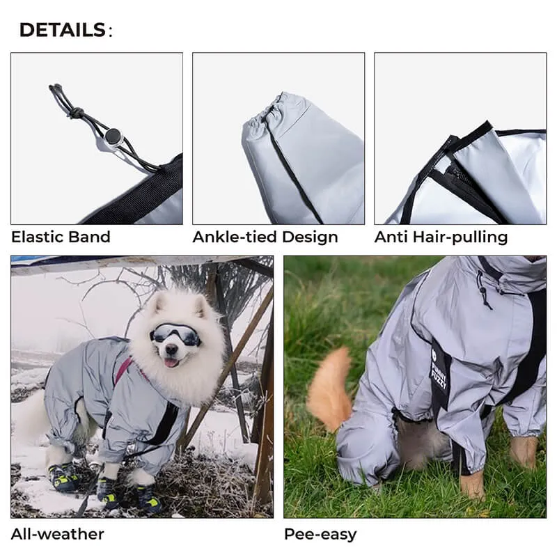 Skanto | Reflektierender Allwetter Wasserdichter Cooler Hunde-Regenmantel