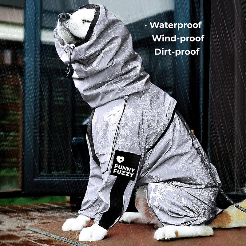 Skanto | Reflektierender Allwetter Wasserdichter Cooler Hunde-Regenmantel
