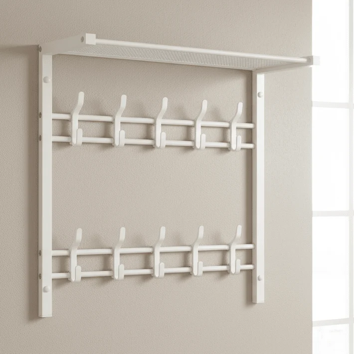 EntryMate™ | 3-in-1 Wandgarderobe mit Ablage & verstellbaren Haken