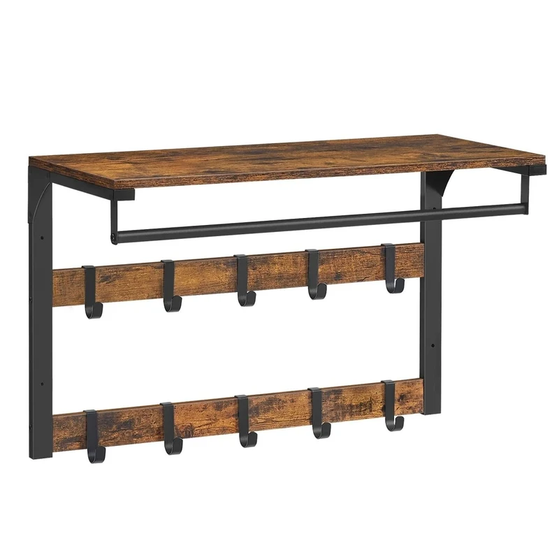 EntryMate™ | 3-in-1 Wandgarderobe mit Ablage & verstellbaren Haken