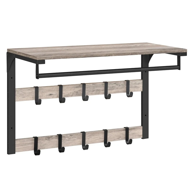 EntryMate™ | 3-in-1 Wandgarderobe mit Ablage & verstellbaren Haken