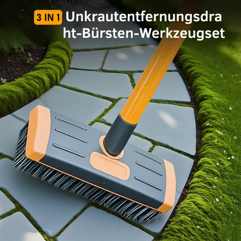 GroutMaster™ | 3-in-1 Fugenbürste mit Stahlborsten & verstellbarem Teleskopgriff