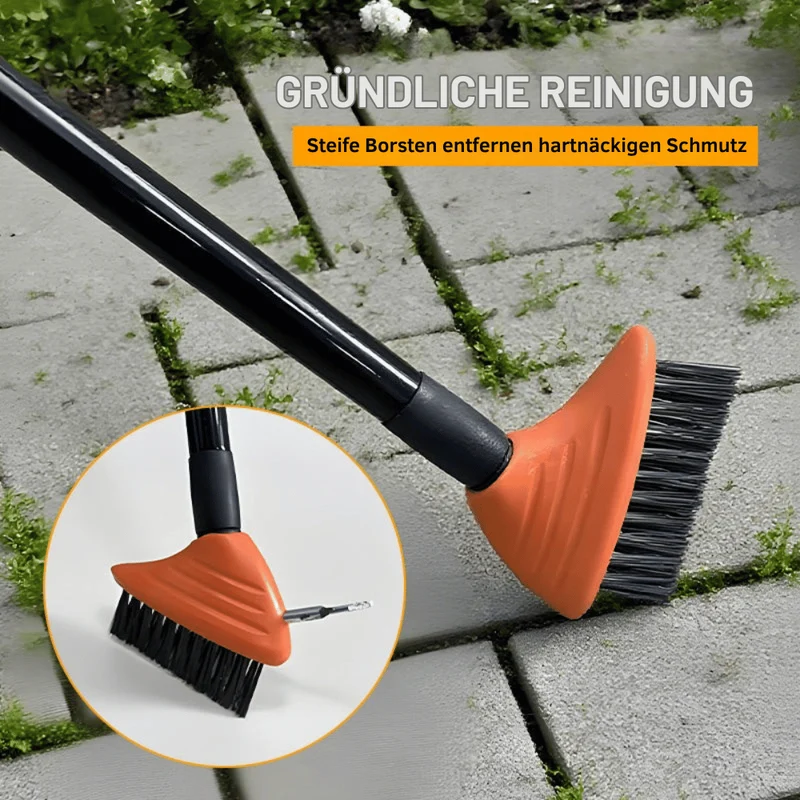 GroutMaster™ | 3-in-1 Fugenbürste mit Stahlborsten & verstellbarem Teleskopgriff