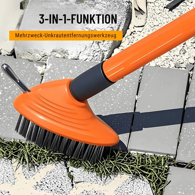 GroutMaster™ | 3-in-1 Fugenbürste mit Stahlborsten & verstellbarem Teleskopgriff