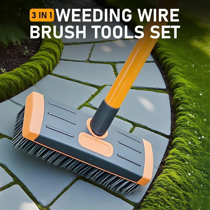 GroutMaster™ | 3-in-1 Fugenbürste mit Stahlborsten & verstellbarem Teleskopgriff